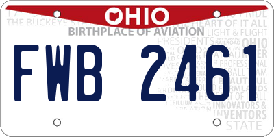 OH license plate FWB2461