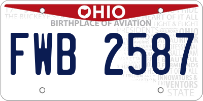 OH license plate FWB2587