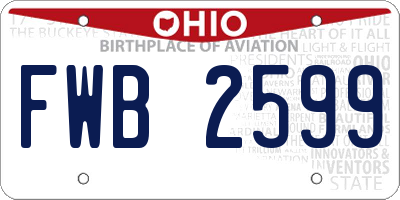 OH license plate FWB2599