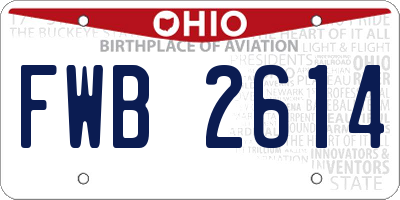 OH license plate FWB2614