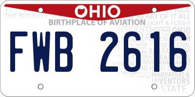OH license plate FWB2616