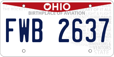 OH license plate FWB2637