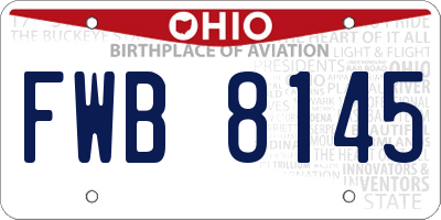 OH license plate FWB8145