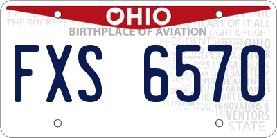 OH license plate FXS6570