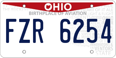 OH license plate FZR6254