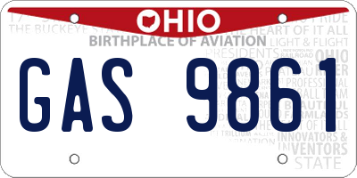 OH license plate GAS9861