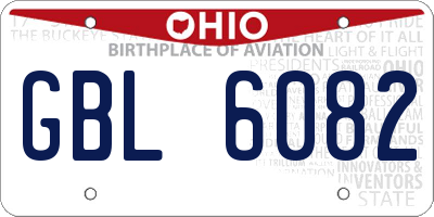 OH license plate GBL6082