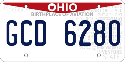 OH license plate GCD6280