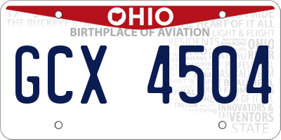 OH license plate GCX4504