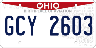 OH license plate GCY2603