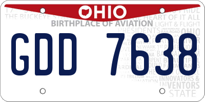 OH license plate GDD7638
