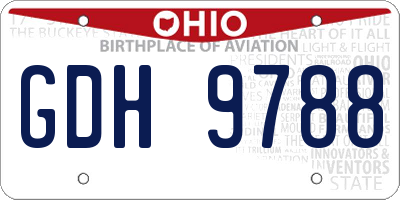 OH license plate GDH9788