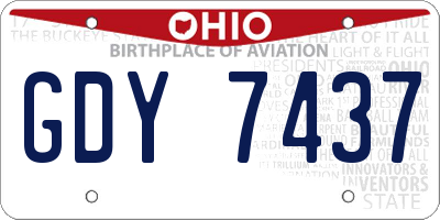 OH license plate GDY7437