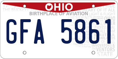 OH license plate GFA5861