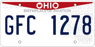 OH license plate GFC1278