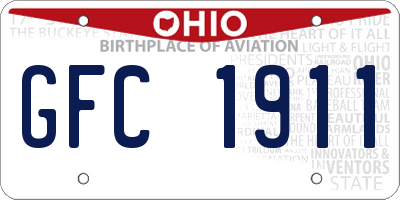 OH license plate GFC1911