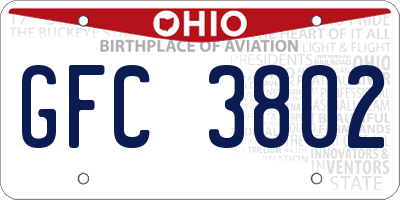 OH license plate GFC3802
