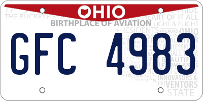 OH license plate GFC4983