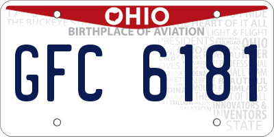 OH license plate GFC6181