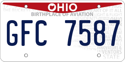 OH license plate GFC7587