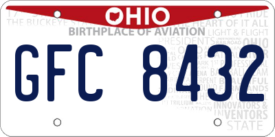 OH license plate GFC8432