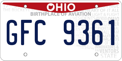 OH license plate GFC9361