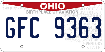 OH license plate GFC9363