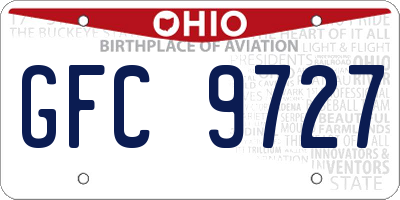 OH license plate GFC9727