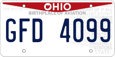 OH license plate GFD4099