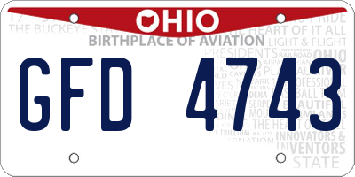 OH license plate GFD4743