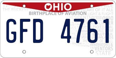 OH license plate GFD4761