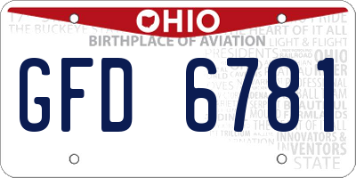OH license plate GFD6781