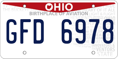 OH license plate GFD6978