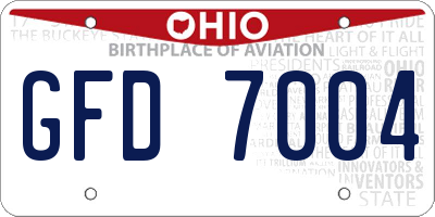 OH license plate GFD7004