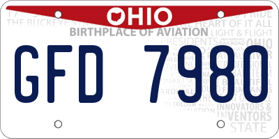 OH license plate GFD7980