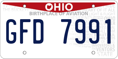 OH license plate GFD7991