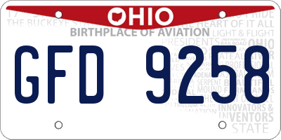 OH license plate GFD9258
