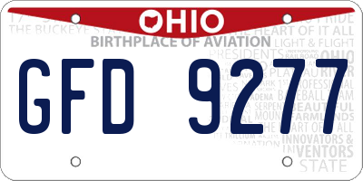 OH license plate GFD9277