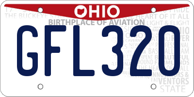 OH license plate GFL320