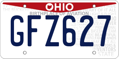 OH license plate GFZ627