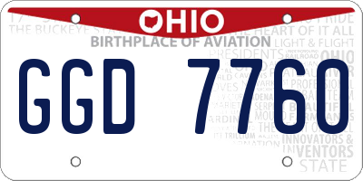 OH license plate GGD7760
