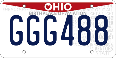 OH license plate GGG488