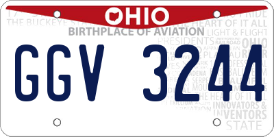 OH license plate GGV3244
