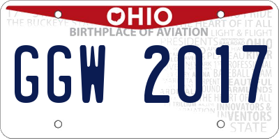 OH license plate GGW2017