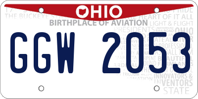 OH license plate GGW2053