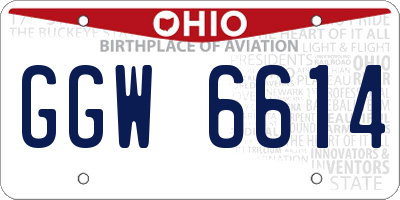 OH license plate GGW6614
