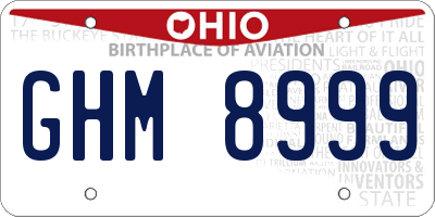 OH license plate GHM8999