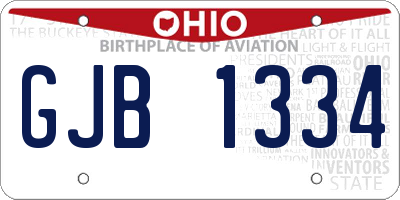 OH license plate GJB1334