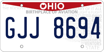 OH license plate GJJ8694