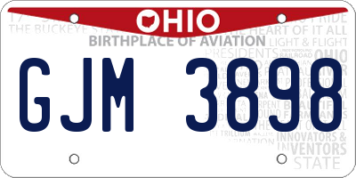 OH license plate GJM3898